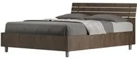 Letto matrimoniale francese contenitore 140x190 testata inclinata con doghe noce Ankel