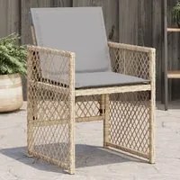 Sedie da Giardino con Cuscini 4 pz Beige Misto in Polyrattan 364955