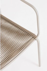Sedia da esterno beige/di colore naturale in metallo Jable – Bizzotto