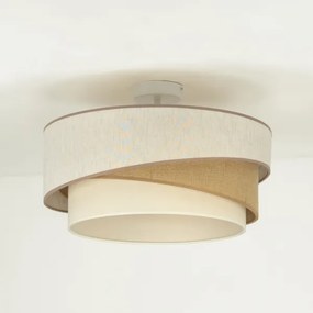 Duolla - Lampadario a plafone KOBO 1xE27/15W/230V diametro 45 cm beige/marrone/bianco
