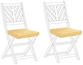 Set di 2 cuscini sedie da giardino giallo bianco 37 x 34 cm TERNI Beliani