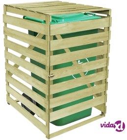 vidaXL Copribidone per Spazzatura Singolo 240 L in Legno Impregnato