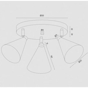 Argon 6262 - Faretto LUCINDA 3xE14/7W/230V nero/oro