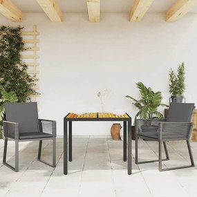 Sedie da giardino con cuscini 2 pz nere in polyrattan