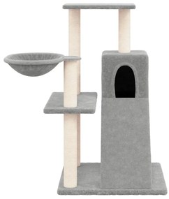 Albero per gatti con tiragraffi in sisal grigio chiaro 82 cm