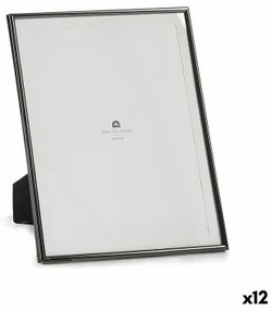 Cornice Portafoto Nero Cristallo Acciaio (23 x 28 x 15 cm) (12 Unità)