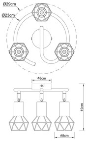 Globo 54802S-3AB - Faretto XARA 3xE14/40W/230V