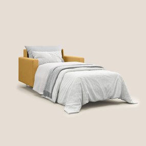 Megan poltrona letto in microfibra smacchiabile T11 giallo