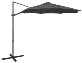 Ombrellone A Sbalzo Con Palo E Luci A Led Antracite 300 Cm /