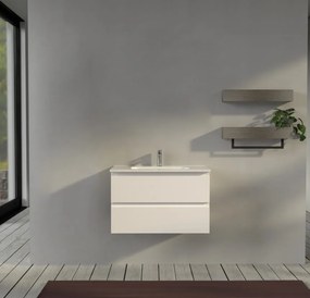 Mobile da bagno sospeso 80 cm Bianco opaco - Sofia