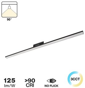 Lampada LED Lineare 42W, Trifase 120cm 90° Nera con driver Philips Colore Bianco Variabile CCT