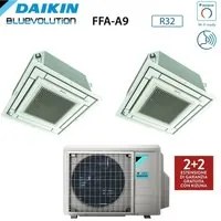 Climatizzatore Condizionatore Daikin Bluevolution Inverter Dual Split a Cassetta FFA-A 9+12 con 2MXM50A R-32 Wi-Fi Optional Con Griglia Bianca Inclusa 9000+12000 Garanzia Italiana