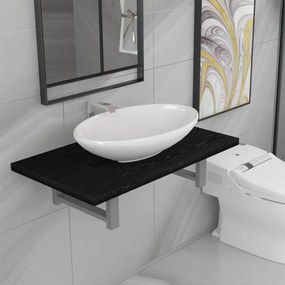 Set Mobili Da Bagno 2 Pz Ceramica Nero /