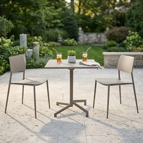 OPERA - set tavolo in metallo cm 70 x 70 x 73 h con 2 sedie Viper