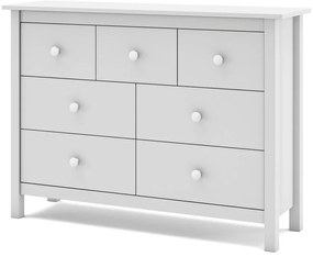 Cassettiera bassa bianca per bambini in legno di pino 110x80 cm Max - Marckeric