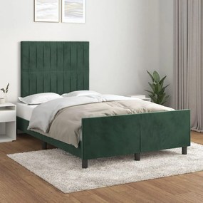 Giroletto Senza Materasso Verde Scuro 120x190 Cm Velluto /