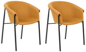 Set di 2 sedie da pranzo tessuto arancione AMES Beliani