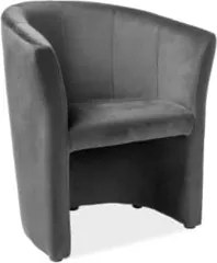 Poltrona TM 1 in velluto grigio - Blu14/wenge