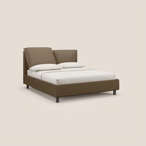Emma letto contenitore con cuscini mobili in microfibra smacchiabile T11 marrone