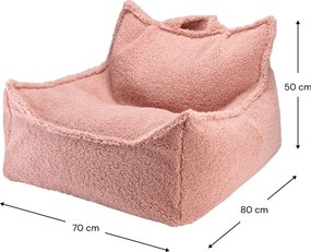 Pouf a sacco per bambini rosa con rivestimento in bouclé Chair – Wigiwama