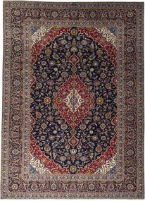 Kashan Tappeto 300x410 Blu (Iran) Annodato A Mano
