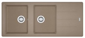 Lavello integrato 2 vasche con gocciolatoio laterale destro o sinistro FRANKE Boston fragranite L 50 x L 116 cm marrone