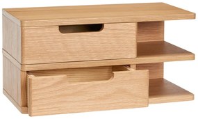 Comodino sospeso con ripiani in legno di quercia in colore naturale Öppen - Hübsch