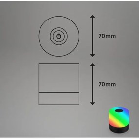 Briloner 7462015 - Lampada da tavolo LED RGB ricaricabile 1,5W 5V IP44 nera