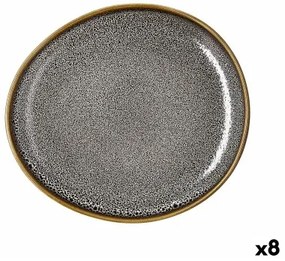 Piatto da pranzo Ariane Jaguar Freckles Marrone Ceramica Ovale 25 cm (8 Unità)