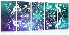 Quadri 5 pezzi – Mandala moderna con motivo orientale