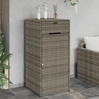 Armadietto Portaoggetti Giardino Grigio 55x55x111cm Polyrattancod mxl 134546