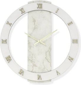 Orologio rotondo D60 cm NOAH in legno rivestito con parato Oro