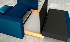 Divano blu allungabile/con contenitore e rivestimento in velluto 151 cm Wave – ELTAP