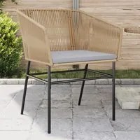 Sedie da Giardino 2pz con Cuscini Marrone in Polyrattan 369103