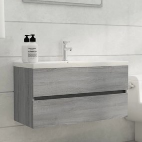 Mobile Sottolavabo Grigio Sonoma 90x38,5x45cm Legno Multistrato /