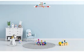 Lampadario a plafone CAMBRIDGE 6xE27/20W/230V blu/rosso/arancione