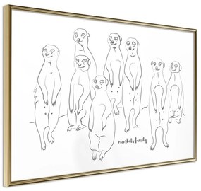 Poster  Meerkat Lookout  Cornice Quadri Cornice d'oro, Larghezza x Altezza Home decor 30x20