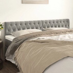 Testiere 2 Pz Grigio Chiaro 100 X 7 X 78/88 Cm İn Velluto /