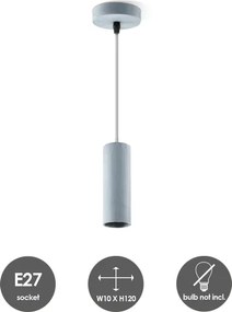 Lampadario a cavo SAGA 1xE27/40W/230V grigio