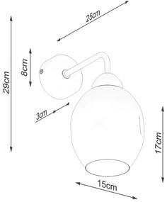 Lampada da parete nera ø 25 cm Garten – Sollux