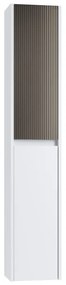 Colonna per mobile bagno Niwa 2 ante P 27 x L 30 x H 160 cm laccato opaco bianco con vetro grigio carbone cannettato