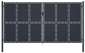 Cancello Per Giardino İn Acciaio 400x175 Cm Antracite /
