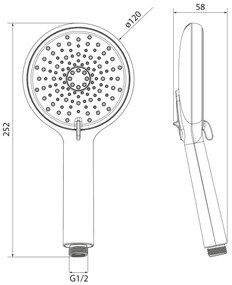 Sapho - Doccia a mano con funzione risciacquo, cromo lucido