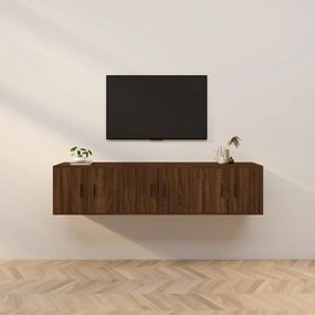 Mobili porta tv a parete 3 pz rovere marrone 57x34,5x40 cm