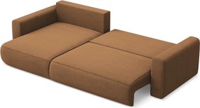 Divano angolare color terracotta allungabile/con contenitore (con penisola a sinistra/con chaise lounge) Kapua – Makamii