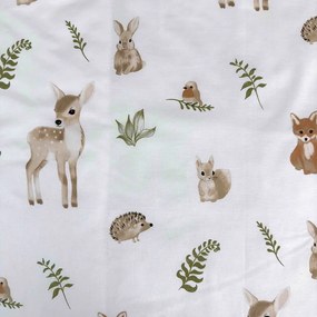 Set copripiumino e federa da bambini bianco/marrone in cotone per culla 100x135 cm Forest Animals – Jerry Fabrics