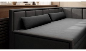 Divano grigio scuro allungabile/con contenitore e rivestimento in ciniglia 214 cm Fulgeo – ELTAP