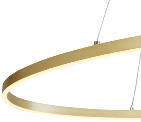 Lampada a sospensione di design ottone 120 cm con LED dimmerabile a 3 livelli - Ovallo
