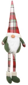 Gnomo natalizio 75 cm gambe molli con cappello tartan