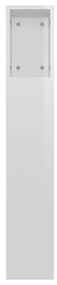 Testiera con scomparti bianco lucido 120x18,5x104,5 cm